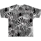 MiYoKa-BISHのDarkGray Zebra by MiYoKa-BISH All-Over Print T-Shirt :back