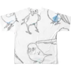Lily bird（リリーバード）のインコの仕草たち All-Over Print T-Shirt :back