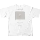 rilybiiのwhite grayish peach tea × white flower フルグラフィックTシャツの背面