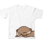 綾錦工房 りこりすのほされカワウソ フルグラフィックTシャツの背面