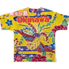 沖縄大好きシーサーちゃんの美ゅら島🌺Okinawa♡紅型 フルグラフィックTシャツの背面