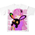 ヒツジグサのLOVE Rabbit フルグラフィックTシャツの背面