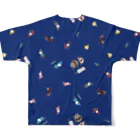 tsukikuroのバウムクーヘン工房　CAZAN　ブルー All-Over Print T-Shirt :back