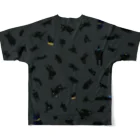 達磨屋の黒猫がいっぱい All-Over Print T-Shirt :back