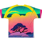 MedicalKUNの虹に沈む月、夕暮れの気持ち。 All-Over Print T-Shirt :back