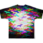 SAKURAMEDERUの群鳥フルグラフィックB All-Over Print T-Shirt :back