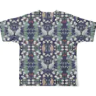 yanの旅するうさぎのテキスタイル All-Over Print T-Shirt :back