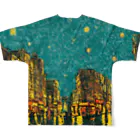 TakashiSのnight sky after rain All-Over Print T-Shirt :back