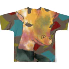 たこむんLABO.のきりん模様 All-Over Print T-Shirt :back