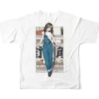 RYUTA・T／イラストレーターの街角女子 フルグラフィックTシャツの背面