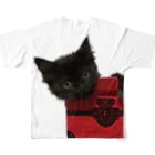 ぽんず保護猫40のくまたん フルグラフィックTシャツの背面