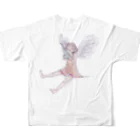えんちゃんの小部屋のお天使ちゃん、雪を食べる。 フルグラフィックTシャツの背面