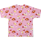 reco baby shop 可愛い赤ちゃんをつくるショップのいちごのスイーツ Tシャツ All-Over Print T-Shirt :back