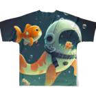 LalaDesign-shopのSpaceFish フルグラフィックTシャツの背面