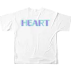 LalaDesign-shopのハートの飛行船「ハートフロート (Heartfloat)」 All-Over Print T-Shirt :back