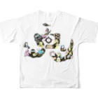 妖怪工房　剣藍堂の妖怪百鬼 All-Over Print T-Shirt :back