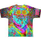 GAJHABA(画蛇•葉)地下から浮上NFTのMR.psychedelic CHIN フルグラフィックTシャツの背面