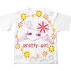 JapaneseArt Yui Shopのpretty girl フルグラフィックTシャツの背面