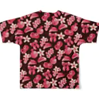 氷海屋のAPPLE＆RIBBON（黒） All-Over Print T-Shirt :back