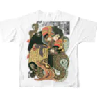 MUGEN ARTの自来也大蛇退治 歌川国芳　浮世絵 All-Over Print T-Shirt :back