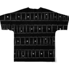 noiseful 【-kr69- @YouTube】のギターネックボーダー柄 黒 All-Over Print T-Shirt :back