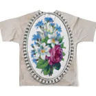 PALA's SHOP　cool、シュール、古風、和風、の花飾り■ All-Over Print T-Shirt :back