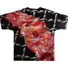 脂身通信Ｚの【フルグラフィック】焼肉♪230503 All-Over Print T-Shirt :back