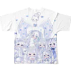 みなづき。の猫耳ヘッドフォンちゃん All-Over Print T-Shirt :back