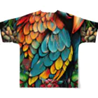 studio momoのFlamboyant parrots フルグラフィックTシャツの背面