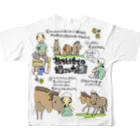 poniponiの暑い馬の冷やし方(カラー) フルグラフィックTシャツの背面