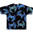 segasworksのガザミ散らし（黒） All-Over Print T-Shirt :back