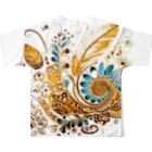 Connect Happiness DesignのGolden  Leaves All-Over Print T-Shirt :back