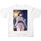 💕第52歩兵連隊💕の夏の女の子 フルグラフィックTシャツの背面