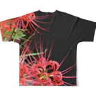 アニマル四字熟語のリコリス　彼岸花　LYCORIS All-Over Print T-Shirt :back