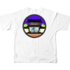 クロねこアワにゃん🐱のバステトβ背面癒し亭(透過) All-Over Print T-Shirt :back