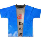Suzutakaの松の湯 풀그래픽 티셔츠の背面