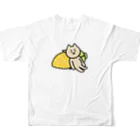 morocoshi-lifeのねこもろこし（ダルっ） フルグラフィックTシャツの背面