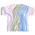 clareclaredoodleのWavy Wavy things フルグラフィックTシャツの背面