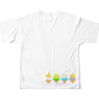 りきまるのルチノーオカメインコのソフトクリーム All-Over Print T-Shirt :back