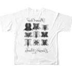 ピュアワン コルセット ワークスのカタログ柄（ブラックライン） All-Over Print T-Shirt :back