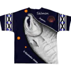 G-HERRINGの千歳川！鮭（ SALMON ）あらゆる生命たちへ感謝をささげます。 フルグラフィックTシャツの背面