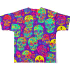 TakashiSのskull wallpaper フルグラフィックTシャツの背面