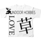 INDOOR_HOBBIESのLOVE草 フルグラフィックTシャツの背面