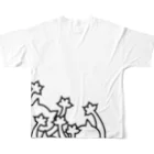 mkumakumaの猫にモテモテ 풀그래픽 티셔츠の背面