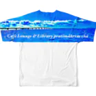 Cafe Lounge & Library pratimākrrm cĥā -ゆるやかな彫刻-のゆるやかな海空〜池間大橋 All-Over Print T-Shirt :back