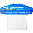 Cafe Lounge & Library pratimākrrm cĥā -ゆるやかな彫刻-のゆるやかな海空〜池間大橋 フルグラフィックTシャツの背面