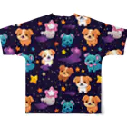 Vasetti_pressの可愛い犬の柄 All-Over Print T-Shirt :back