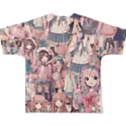 mcbling's roomのfluffy pink girls world All-Over Print T-Shirt :back