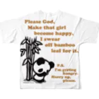 ボンボヤージュショップのお願いパンダ( 英語ver.) 〜ちびギャラリーより〜 All-Over Print T-Shirt :back