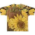 PALA's SHOP　cool、シュール、古風、和風、のsunflowerー向日葵 All-Over Print T-Shirt :back